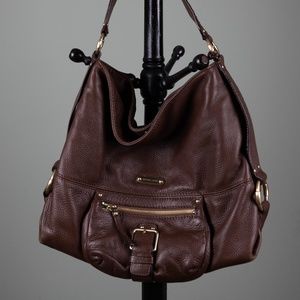 Brown Leather Michael Kors Bucket Bag